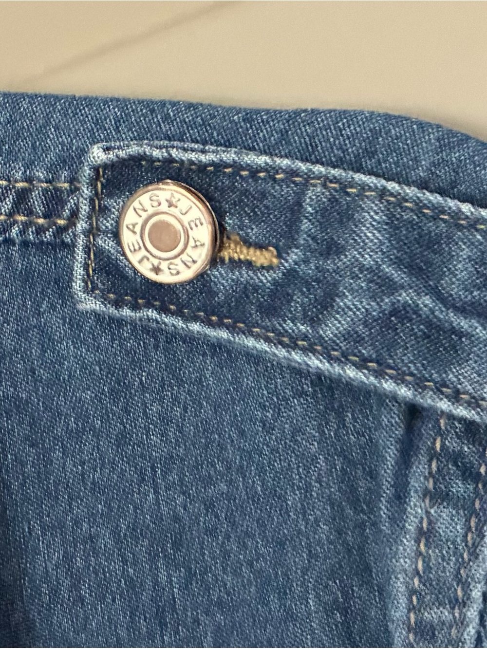 Denim Military-Style Jacket with Frayed Trim & Detail Stitching - Picture 3 of 12